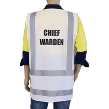 Load image into Gallery viewer, Chief Warden Hi Vis Zip Up Vest Back View
