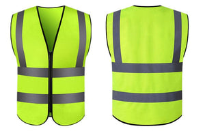 Hi-Visibilty vest , yellow with day/night reflective stripes and zipper