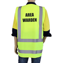 Load image into Gallery viewer, Yellow Area Warden Zip Up Vest Back view
