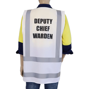 Zip Up Hi Vis Deputy Chief Warden Vest Back View