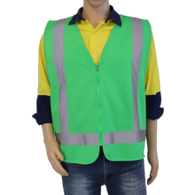Load image into Gallery viewer, Hi Vis Green First Aid Officer and Warden Zip Up Vest Front View
