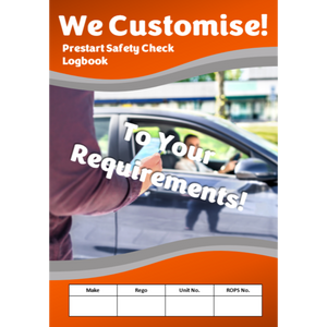 Custom Prestart Check Logbooks Example Cover