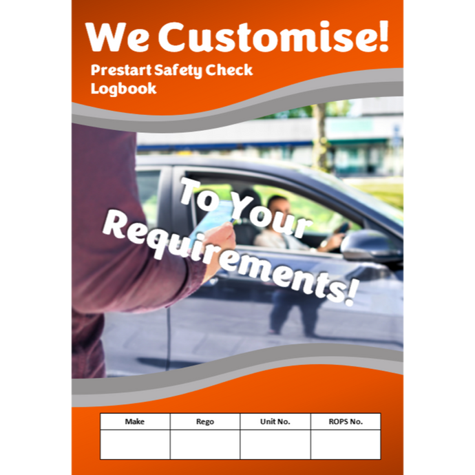 Custom Prestart Check Logbooks Example Cover