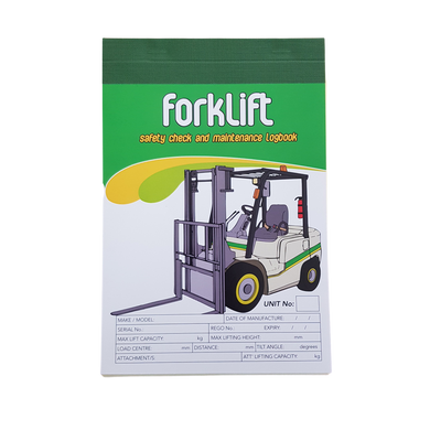 Forklift Duplicate Single Shift Pre Start Safety Checklist and Maintenance Logbook cover