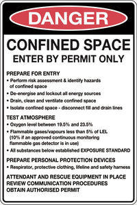 Danger Sign Confined Space Entry by Permit Only