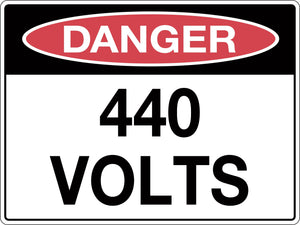 Danger Sign 440 Volts