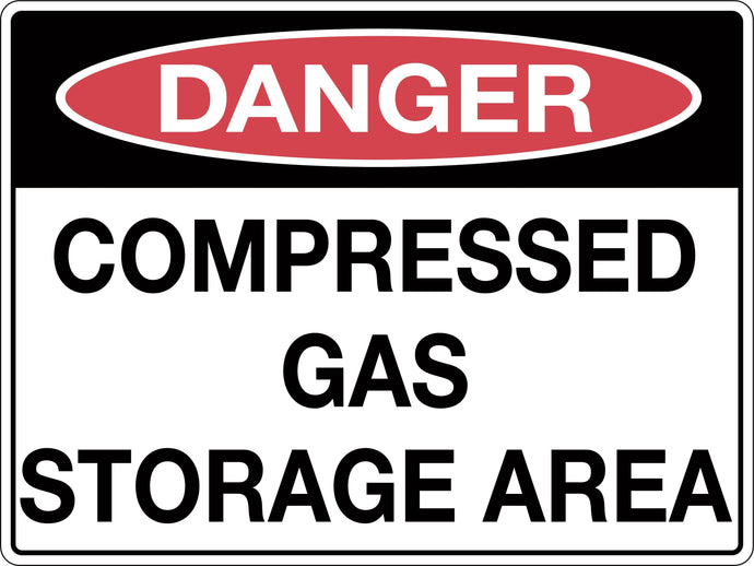Danger Sign Compressed Gas Storage Area