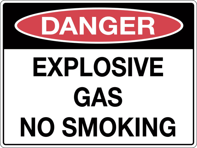 Danger Sign Explosive Gas No Smoking