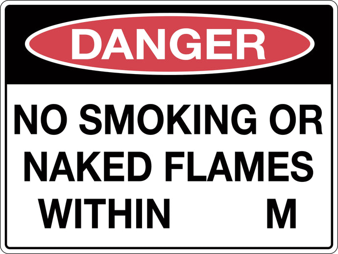 Danger Sign No Smoking or Naked Flames within Meters