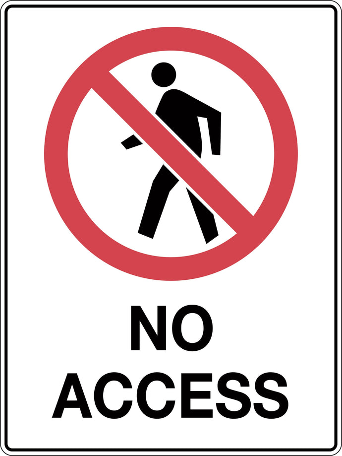 No Access Sign with picture showing No Access