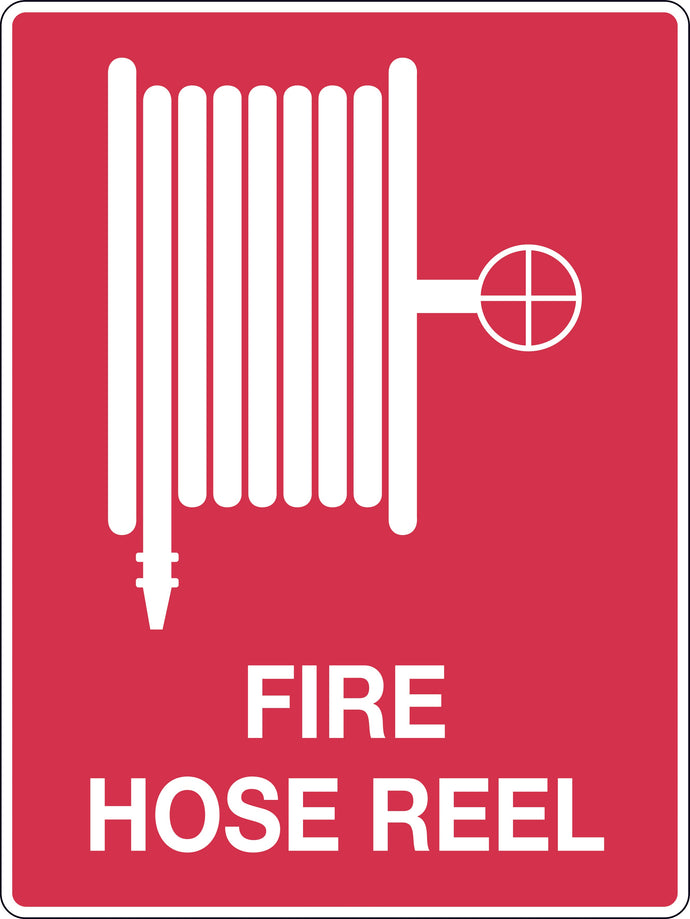 Fire Hose Reel Sign with picture of hose reel