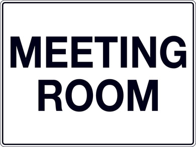 Meeting Room Sign black text with white background