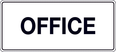 Office Sign with black text on white background