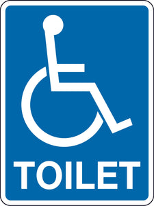 Wheelchair and disabled accessible toilet sign