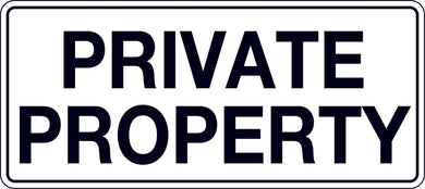 945OL.jpg Private Property Sign with black text on white background