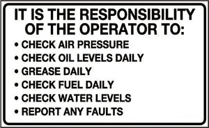 Operator Responsibility Sticker