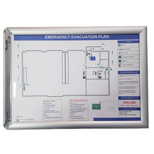 Load image into Gallery viewer, A4 Evacuation Diagram Holders - Silver Snap Lock Frames
