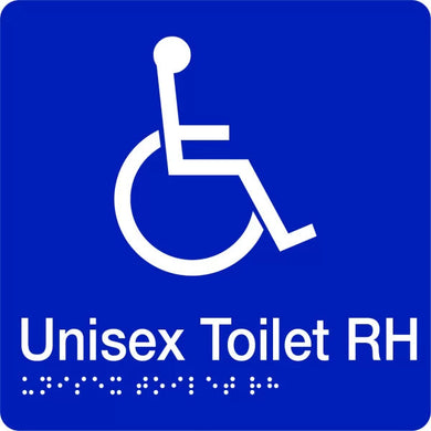 Unisex Braille Sign 'Disabled Toilet Right Hand'