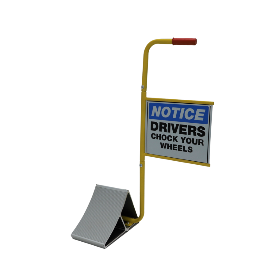 Truck Wheel Chock with Handle and Sign
