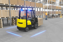 Load image into Gallery viewer, Blue LED Forklift Line Light Example
