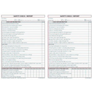Marquee Pre Start Safety Checklist & Maintenance Logbook inside pages