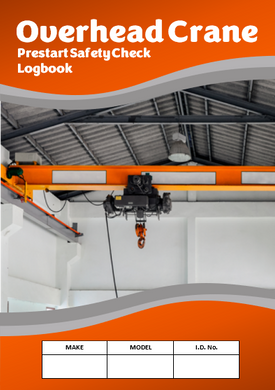 Overhead Crane Safety Pre Start Checklist and Maintenance Logbook cover
