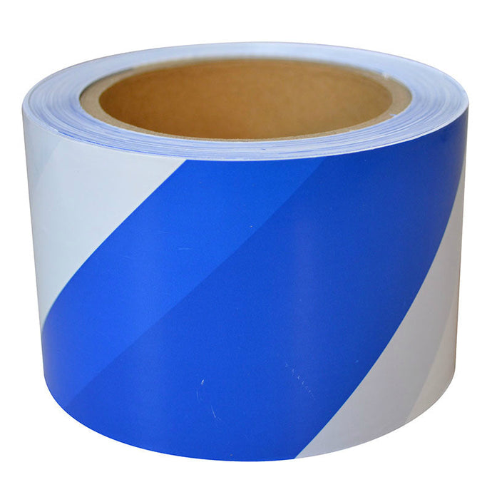 Blue and White Barricade Tape Roll