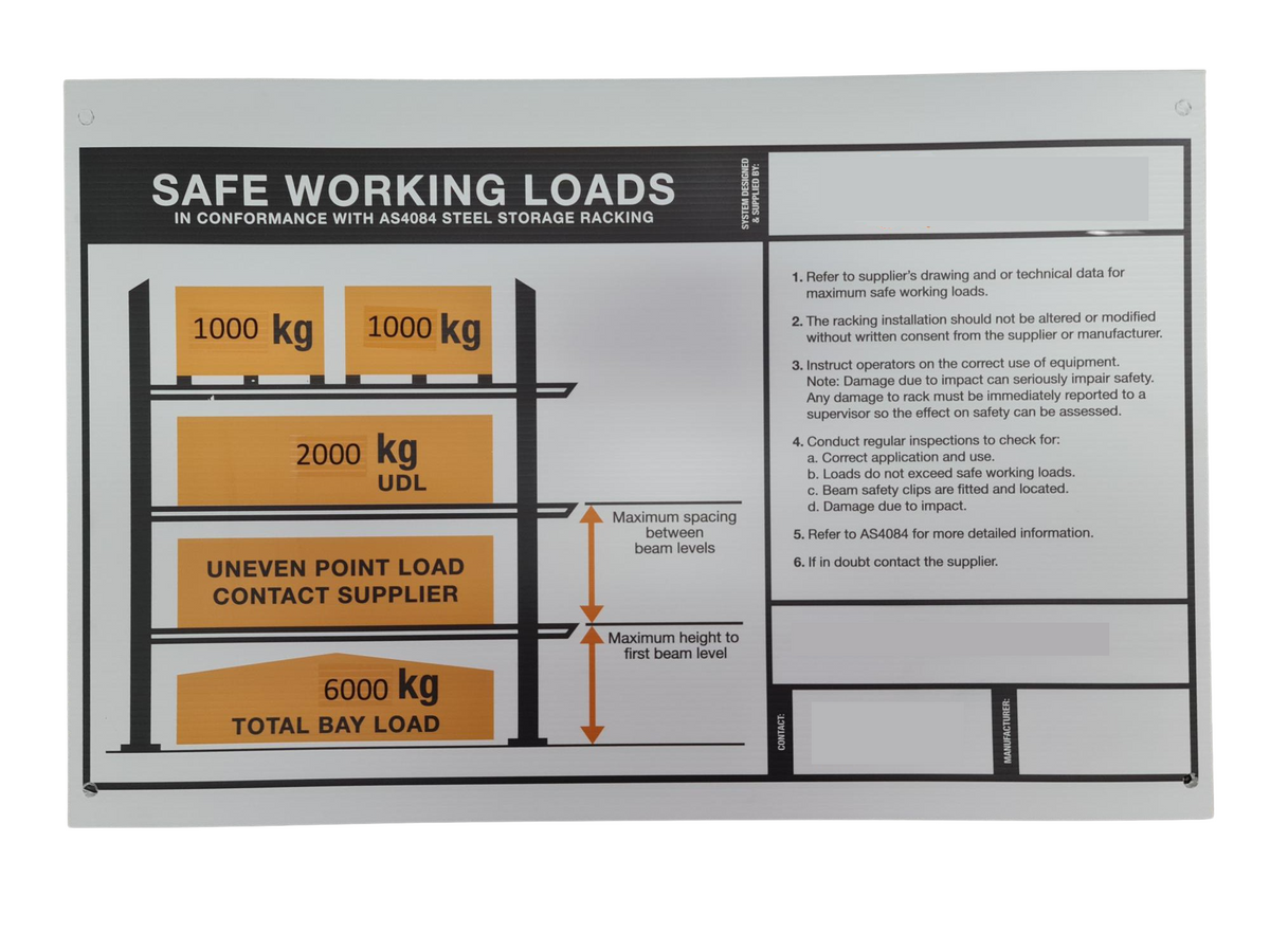 Safe Work Load Signs | Proactive Group
