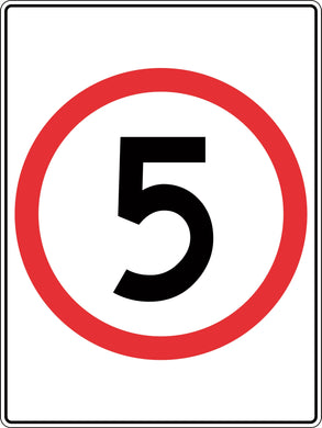 Speed Zone Traffic Sign 5 km per hour in roundel