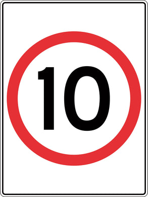 Speed Zone Traffic Sign 10 km per hour in roundel