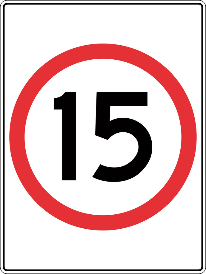 Speed Zone Traffic Sign 15 km per hour in roundel