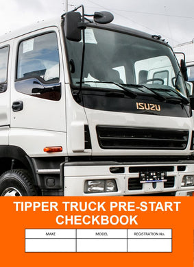 Tipper Truck Safety Pre Start Checklist and Maintenance Logbook