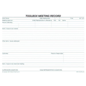 Toolbox Meeting Record Form