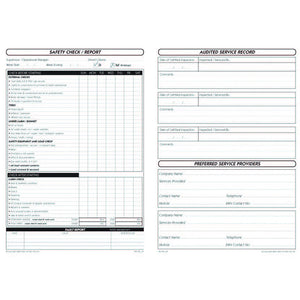 Truck & Trailer Safety Check and Maintenance Logbook inside pages