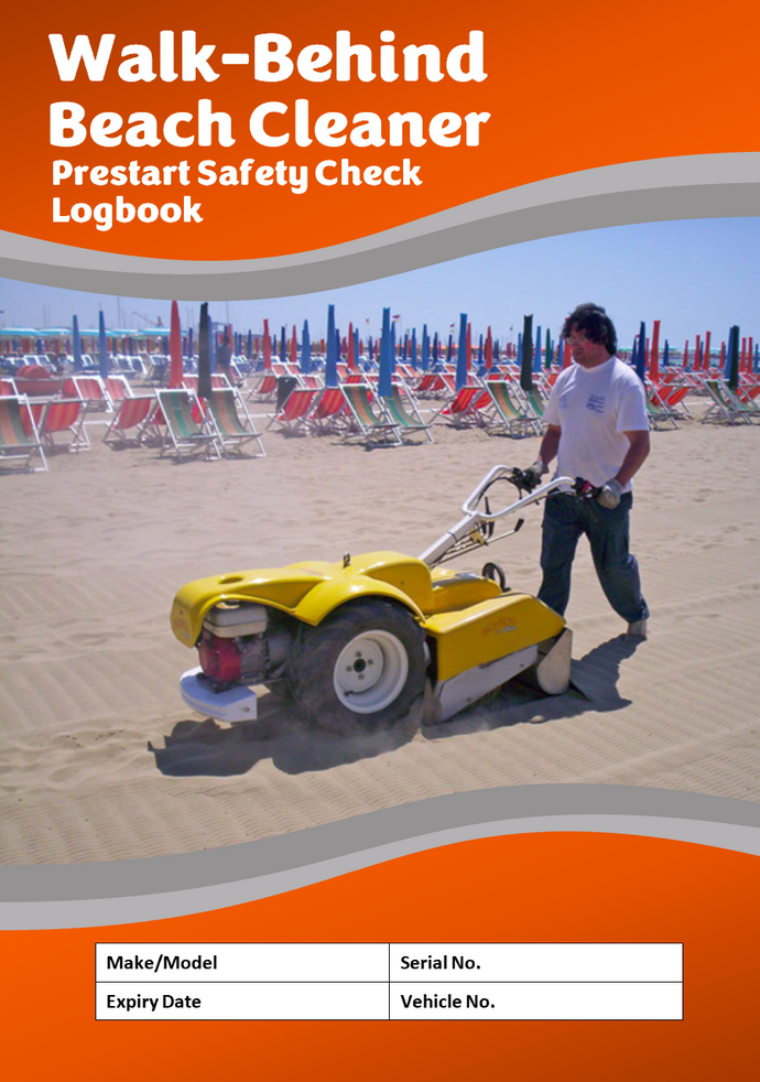Walk-Behind Beach Cleaner Pre Start Logbook Cover Image