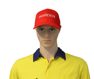 Warden Caps - Red Warden on model