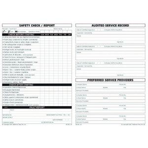 Wood Chipper Safety Check and Maintenance Logbook inside pages