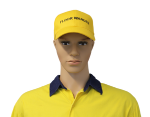 Yellow Floor Warden Cap on model